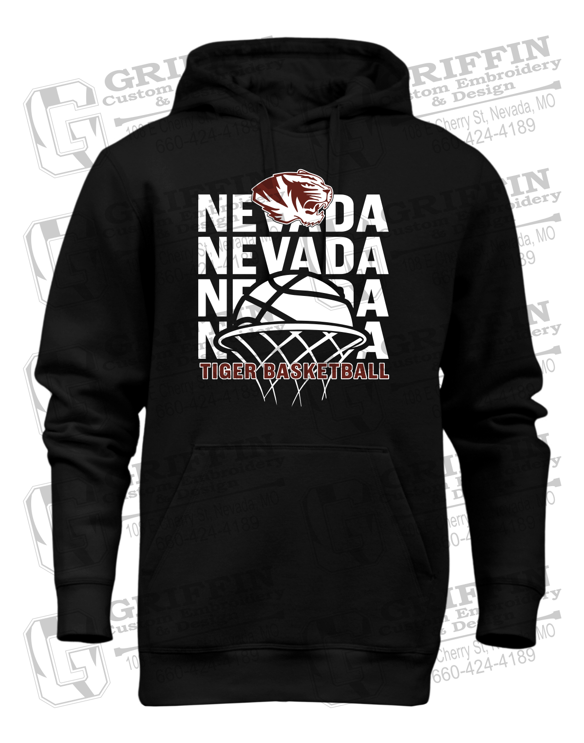 Heavyweight Fleece Hoodie - Basketball - Nevada Tigers 26-L