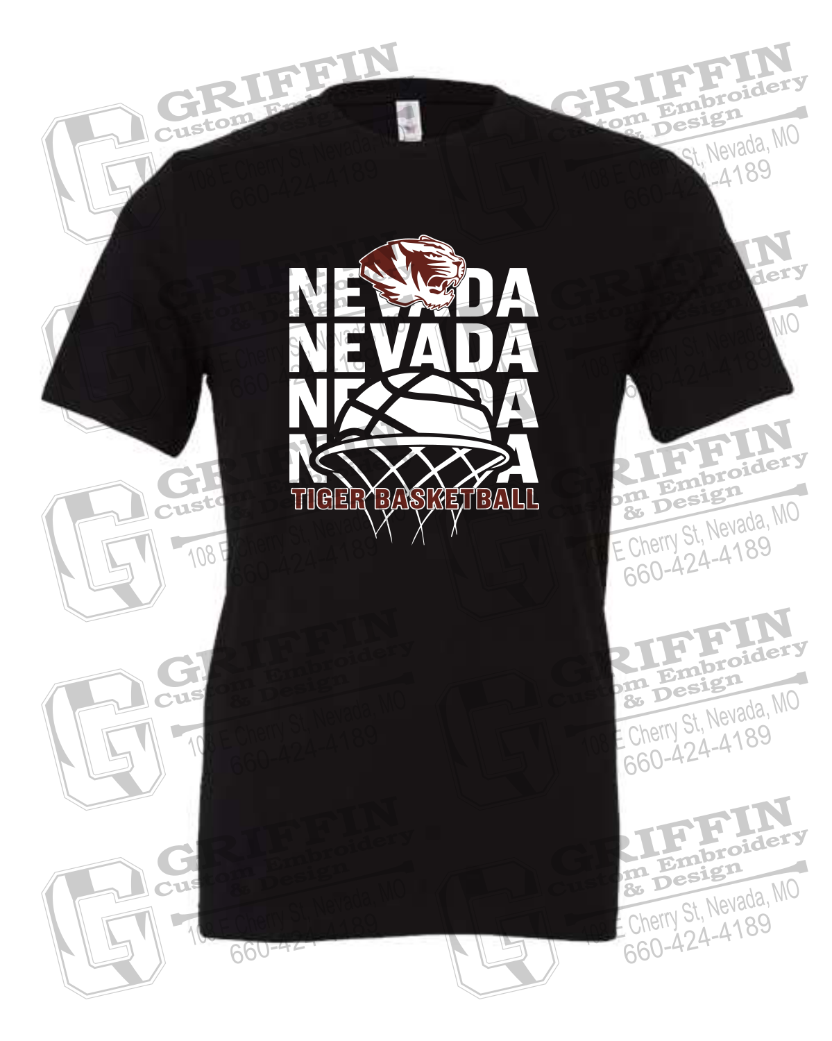 Cotton Short Sleeve T-Shirt - Basketball - Nevada Tigers 26-L