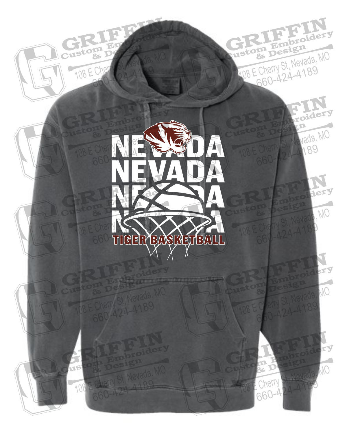 Comfort Colors Hoodie - Basketball - Nevada Tigers 26-L