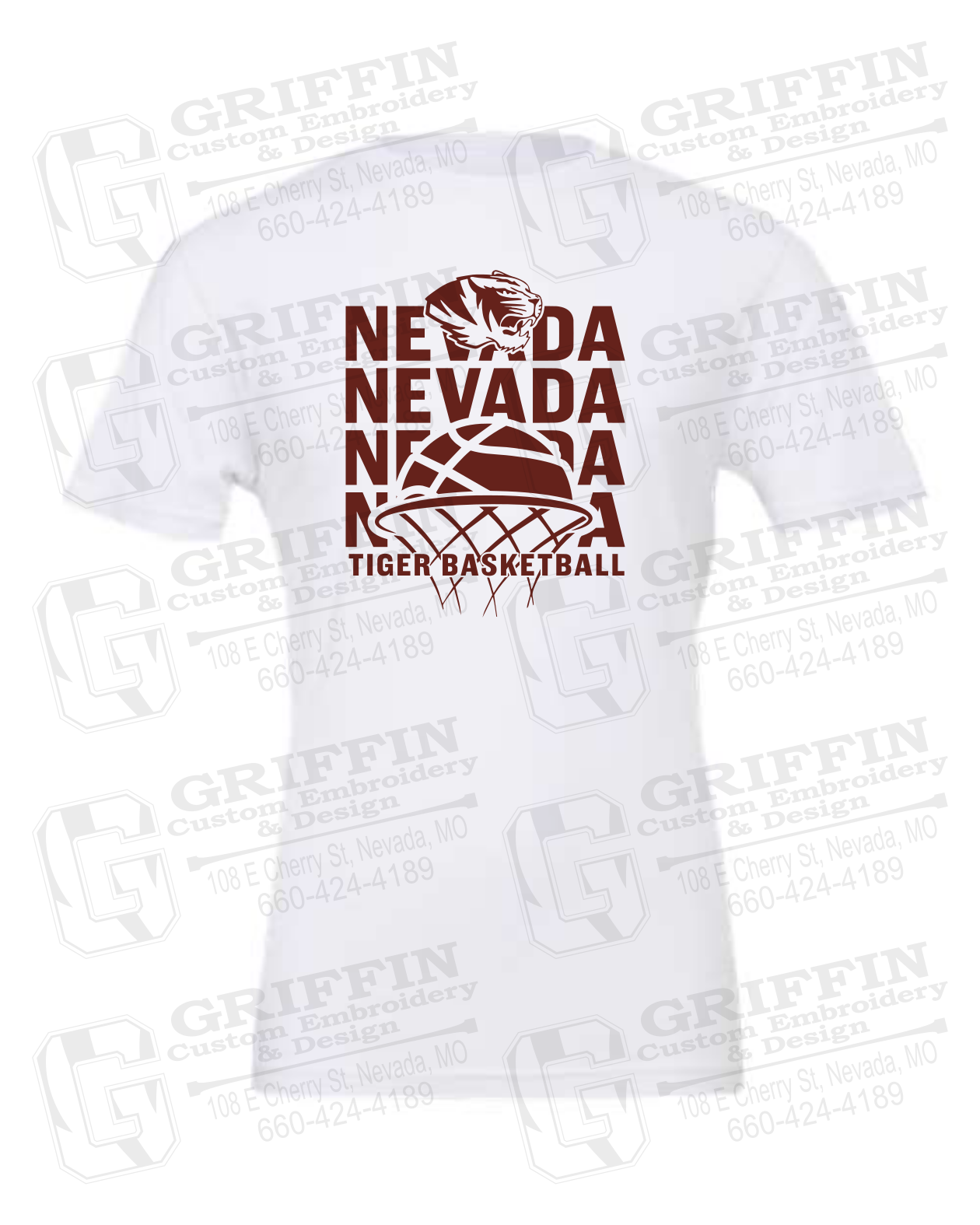 Cotton Short Sleeve T-Shirt - Basketball - Nevada Tigers 26-L