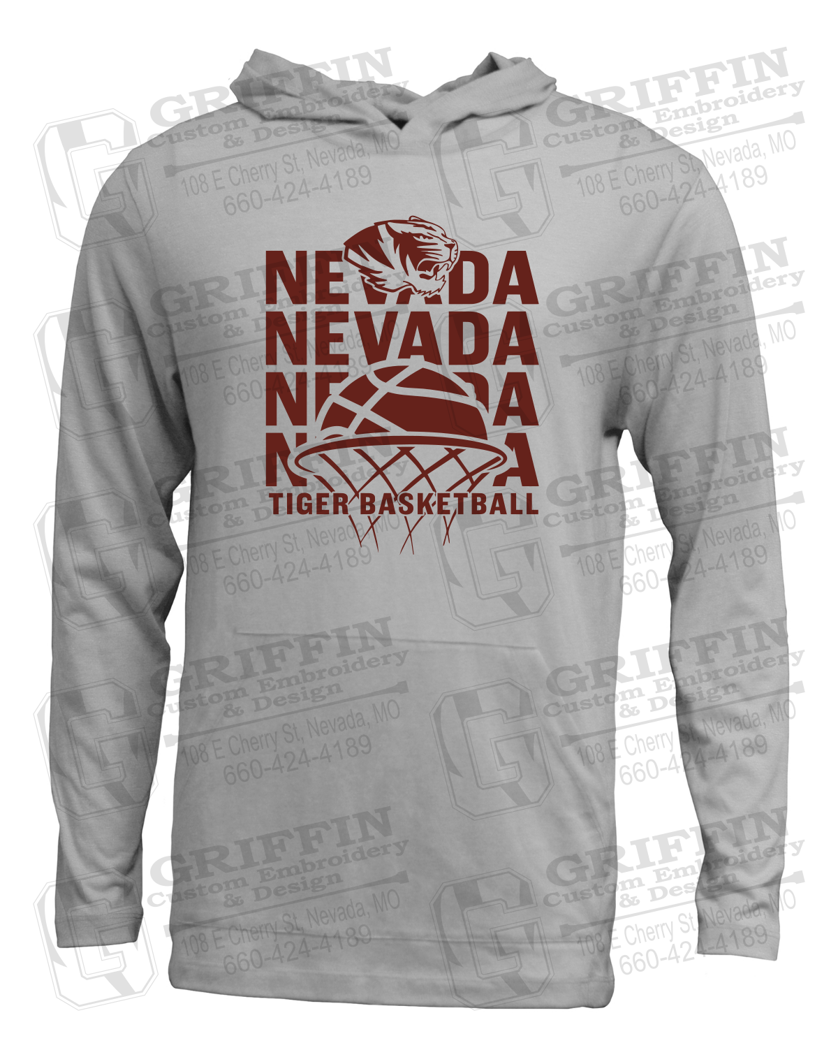 Soft-Tek T-Shirt Hoodie - Basketball - Nevada Tigers 26-L