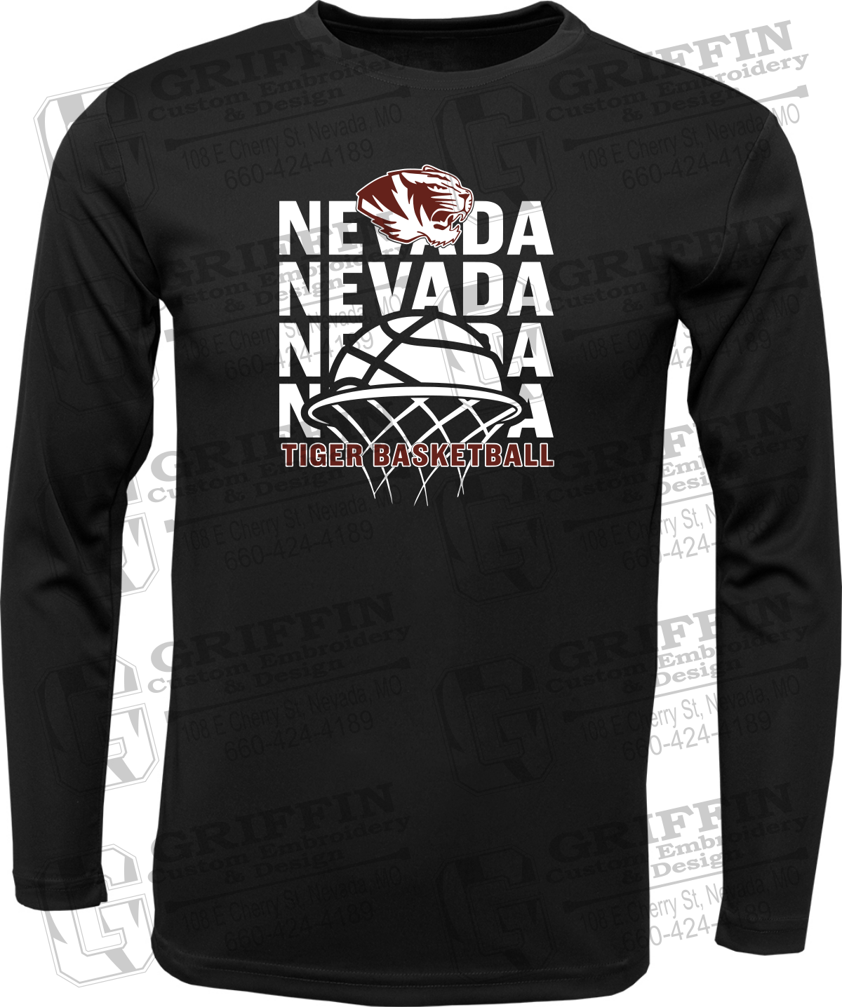 Toddler Dry-Fit Long Sleeve T-Shirt - Basketball - Nevada Tigers 26-L