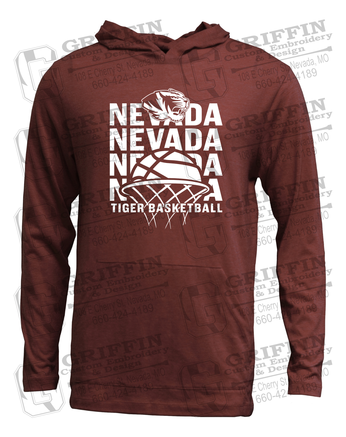 Soft-Tek T-Shirt Hoodie - Basketball - Nevada Tigers 26-L