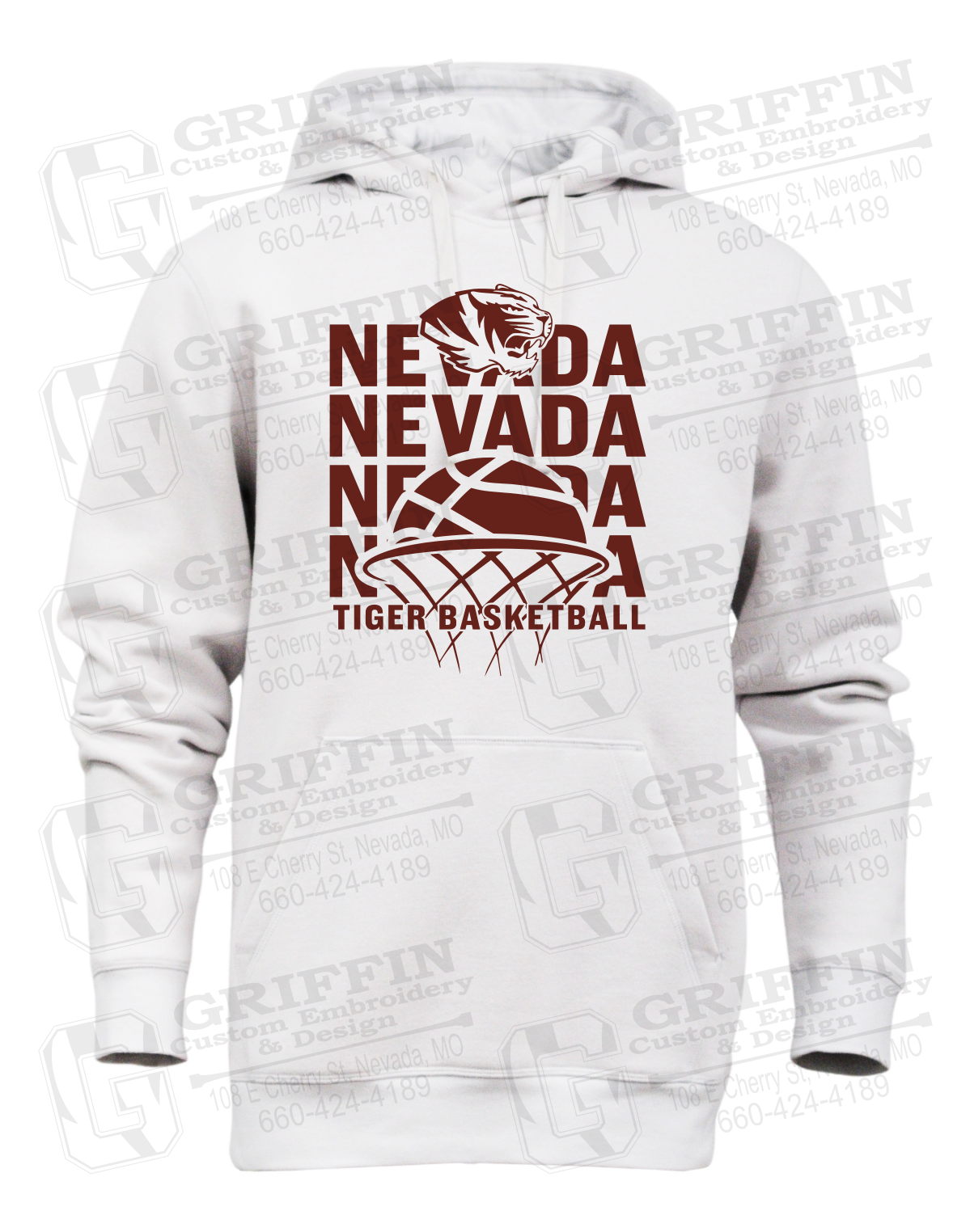 Heavyweight Fleece Hoodie - Basketball - Nevada Tigers 26-L