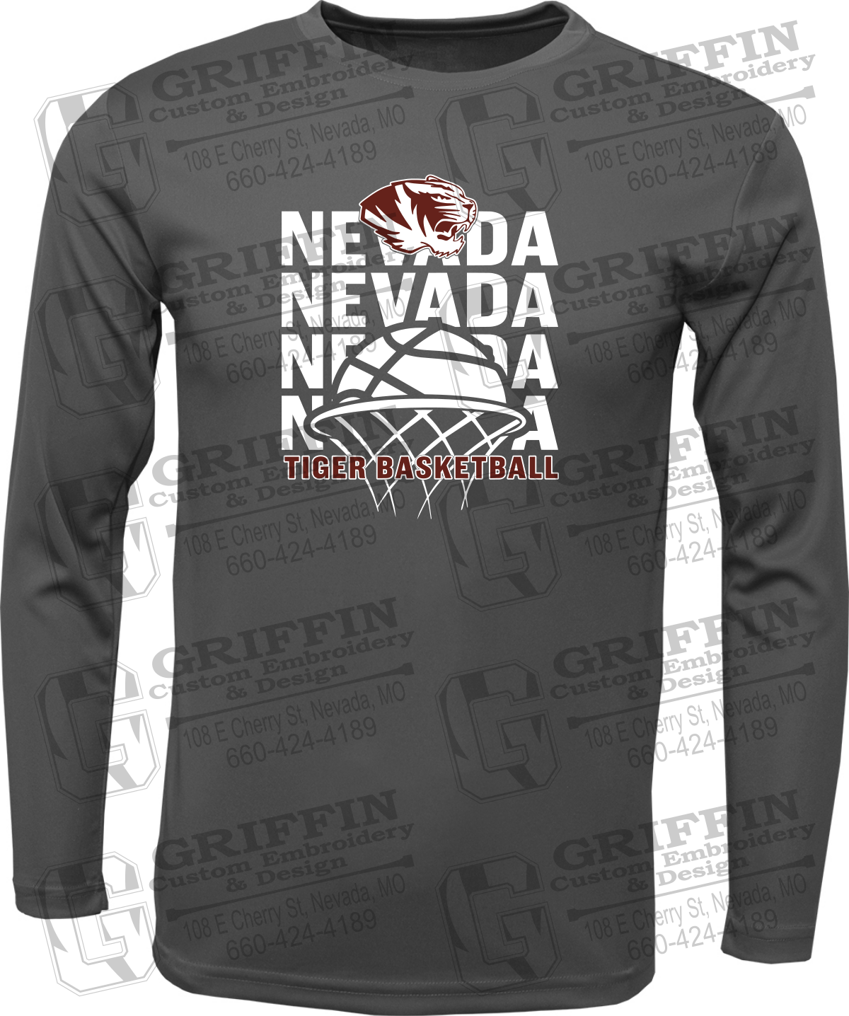 Toddler Dry-Fit Long Sleeve T-Shirt - Basketball - Nevada Tigers 26-L