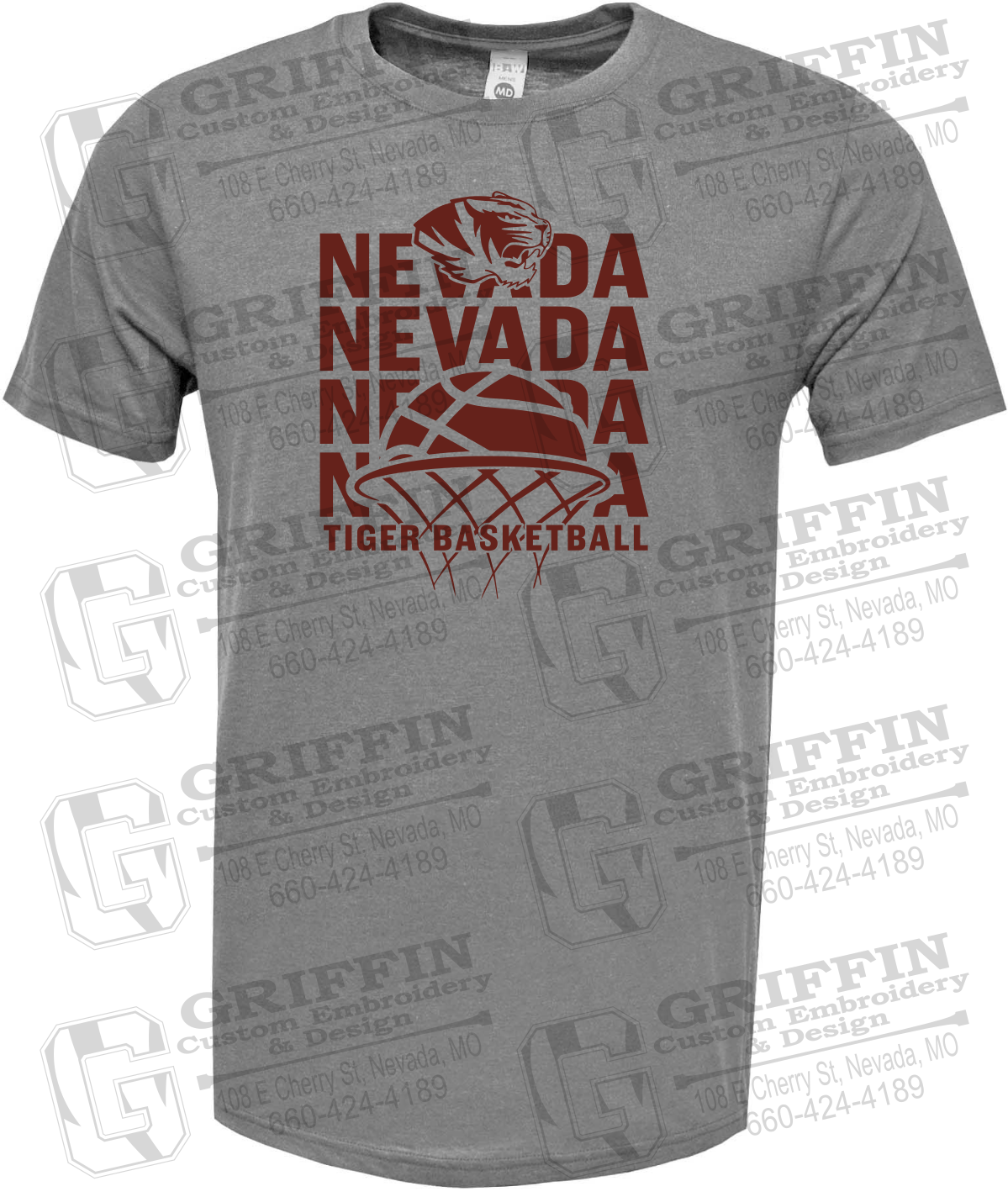 Soft-Tek Short Sleeve T-Shirt - Basketball - Nevada Tigers 26-L
