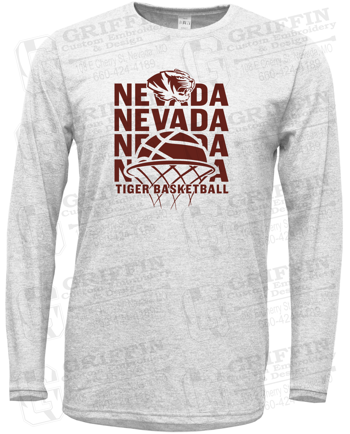 Soft-Tek Long Sleeve T-Shirt - Basketball - Nevada Tigers 26-L