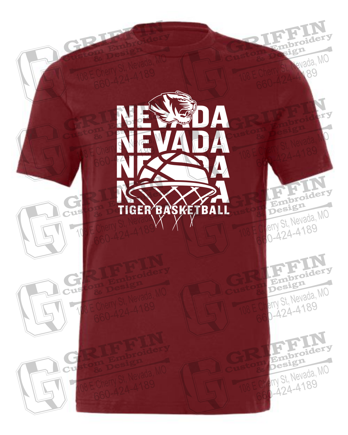 Cotton Short Sleeve T-Shirt - Basketball - Nevada Tigers 26-L