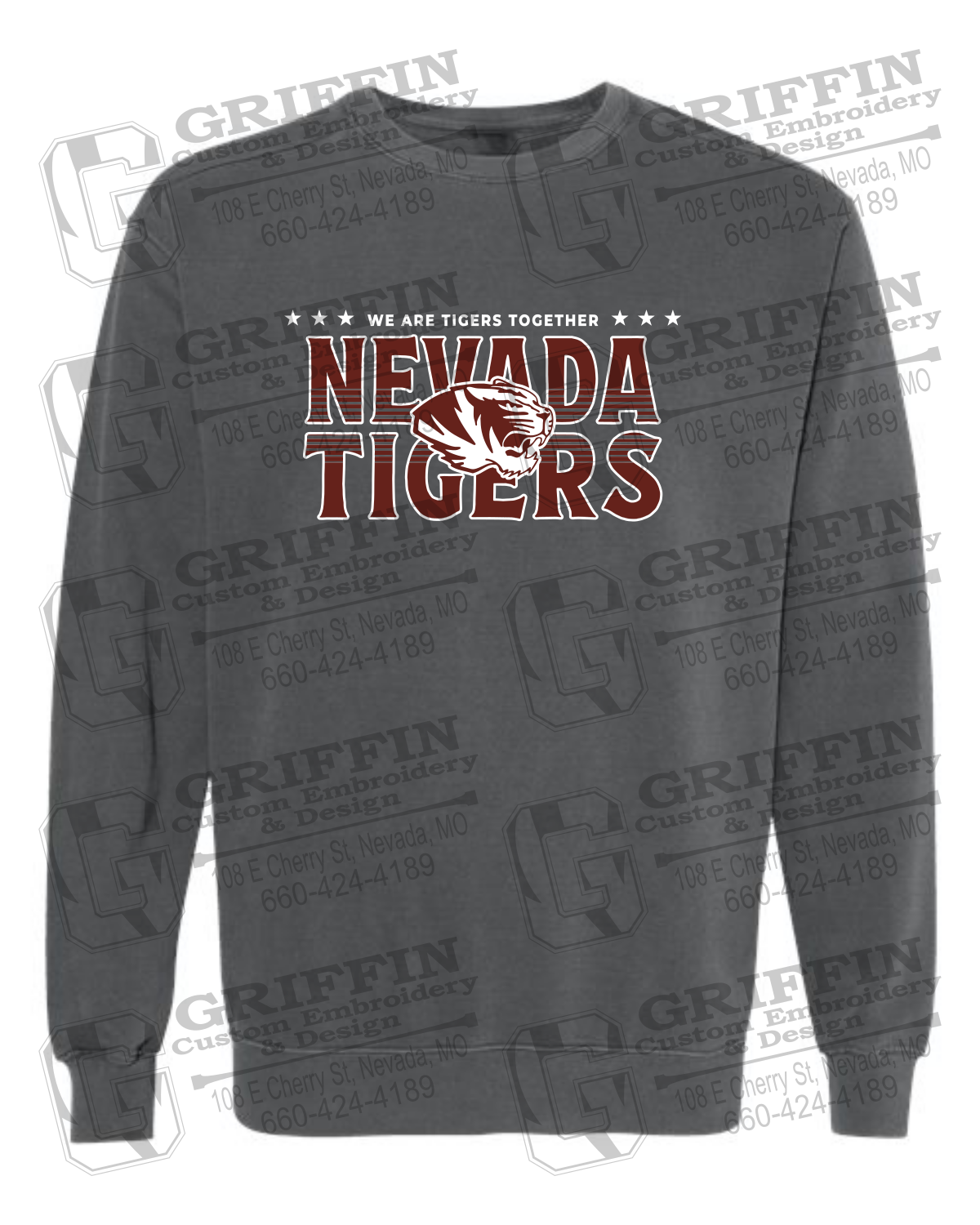 Comfort Colors Crewneck Sweatshirt - Basketball - Nevada Tigers 26-M