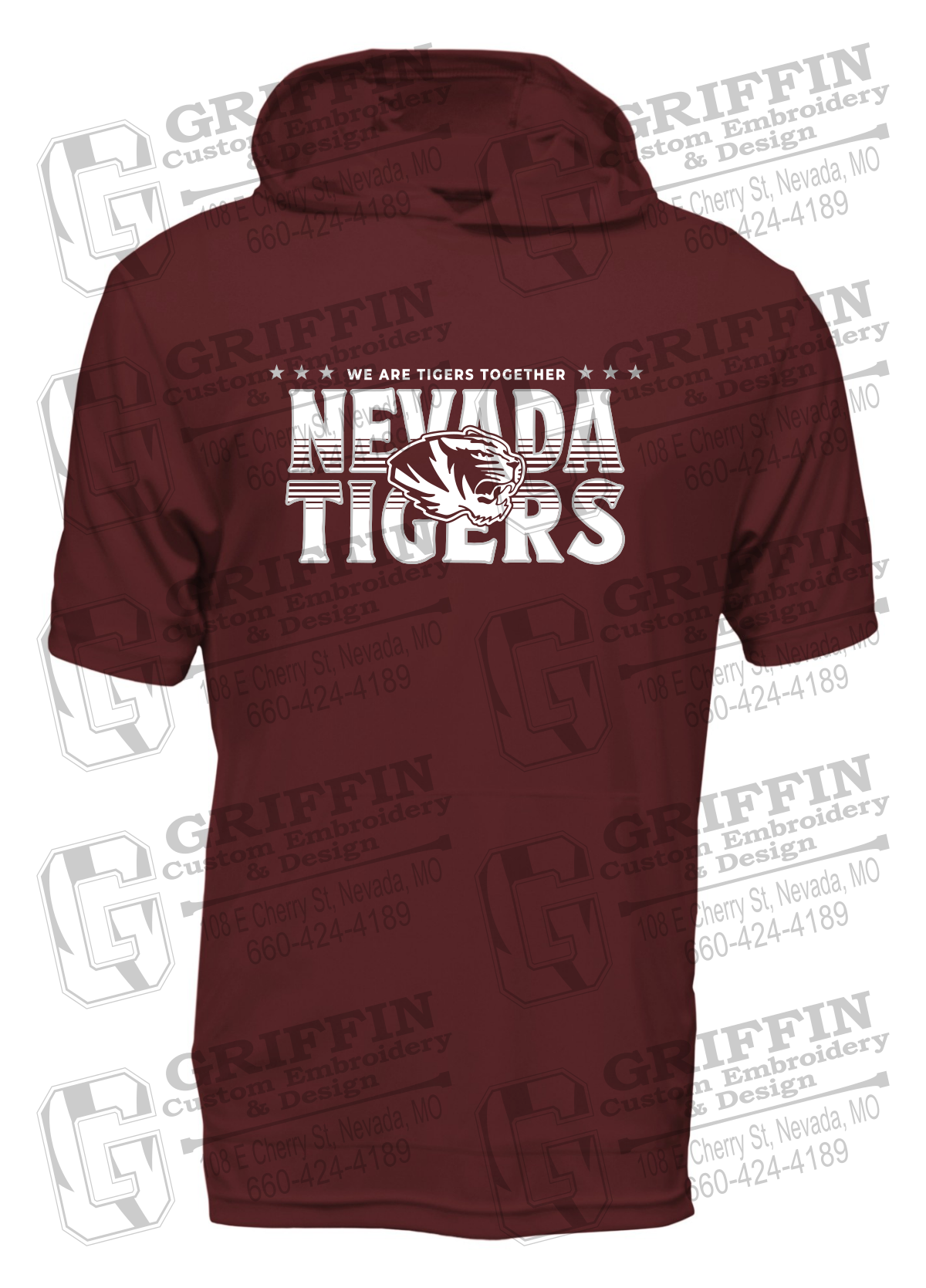 Dry-Fit Short Sleeve T-Shirt Hoodie - Basketball - Nevada Tigers 26-M