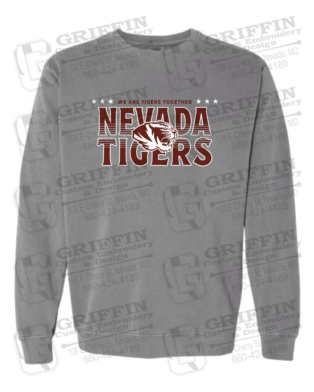 Comfort Colors Crewneck Sweatshirt - Basketball - Nevada Tigers 26-M