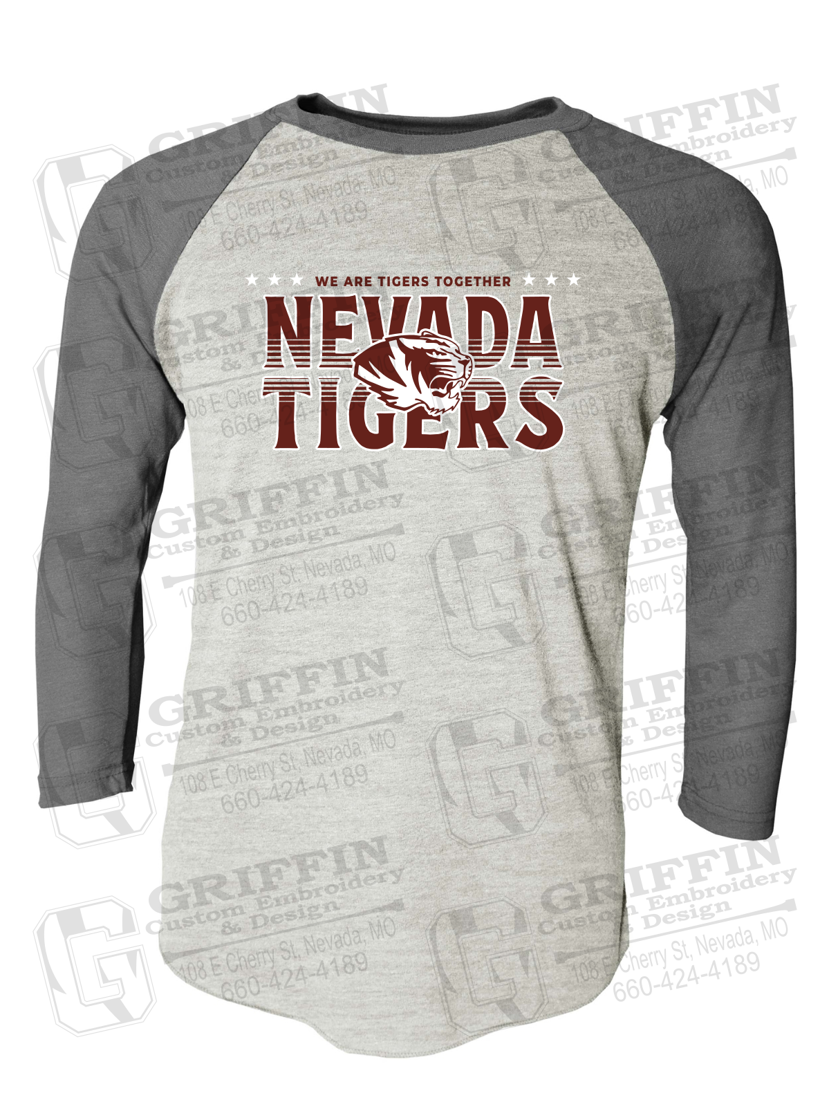 Tri-Blend Raglan Sleeve T-Shirt - Basketball - Nevada Tigers 25-M