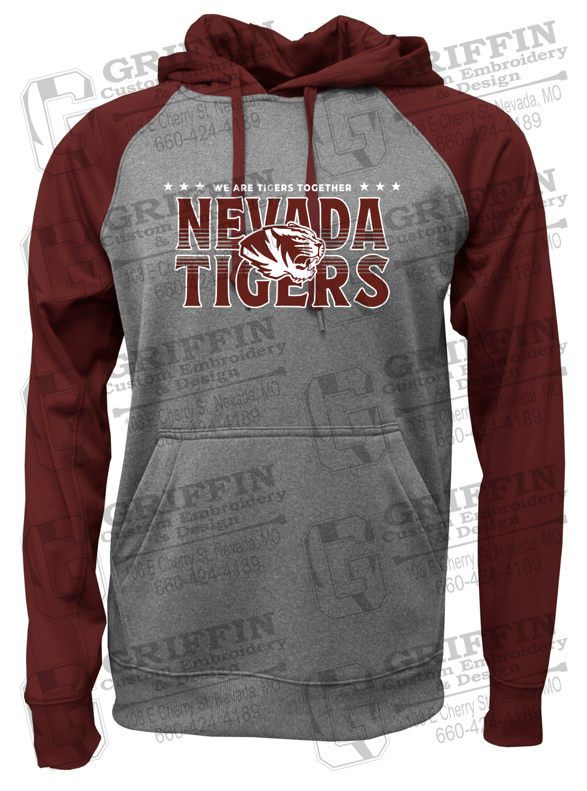 Performance Fleece Raglan Hoodie - Basketball - Nevada Tigers 26-M