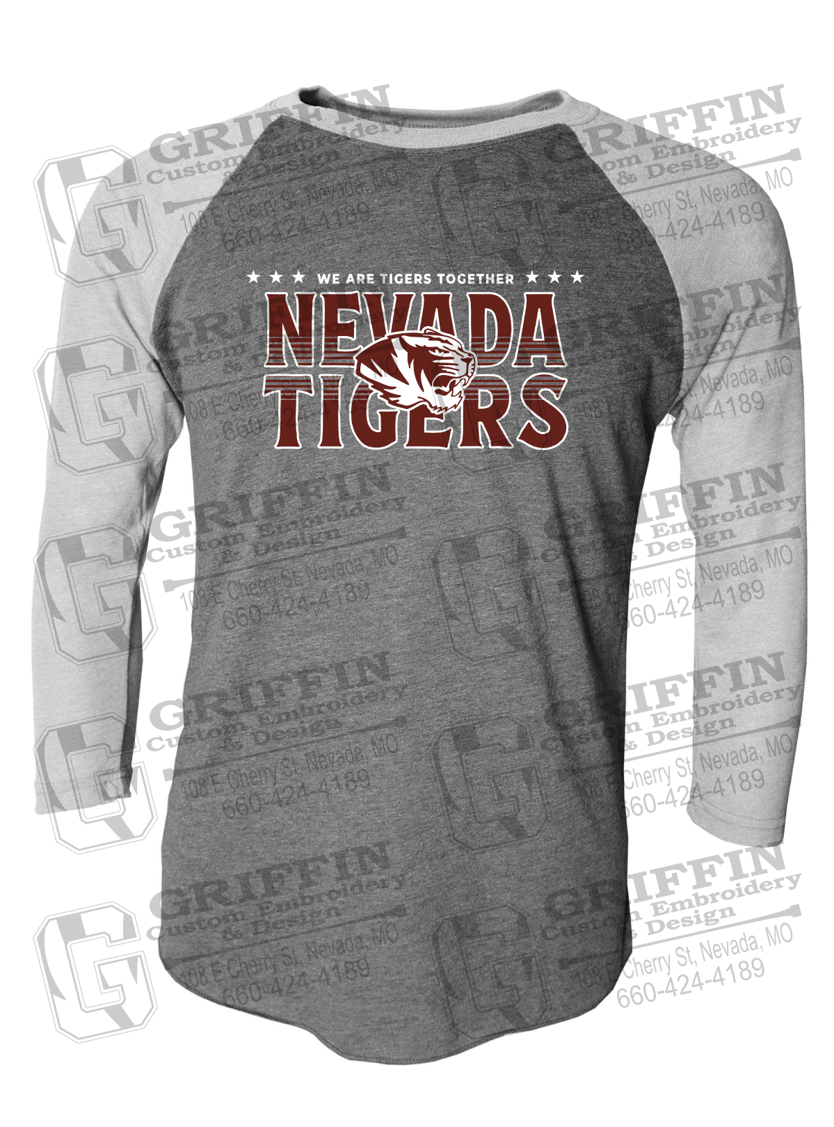 Tri-Blend Raglan Sleeve T-Shirt - Basketball - Nevada Tigers 25-M