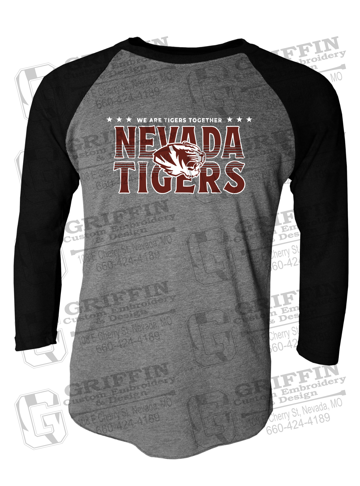 Tri-Blend Raglan Sleeve T-Shirt - Basketball - Nevada Tigers 25-M