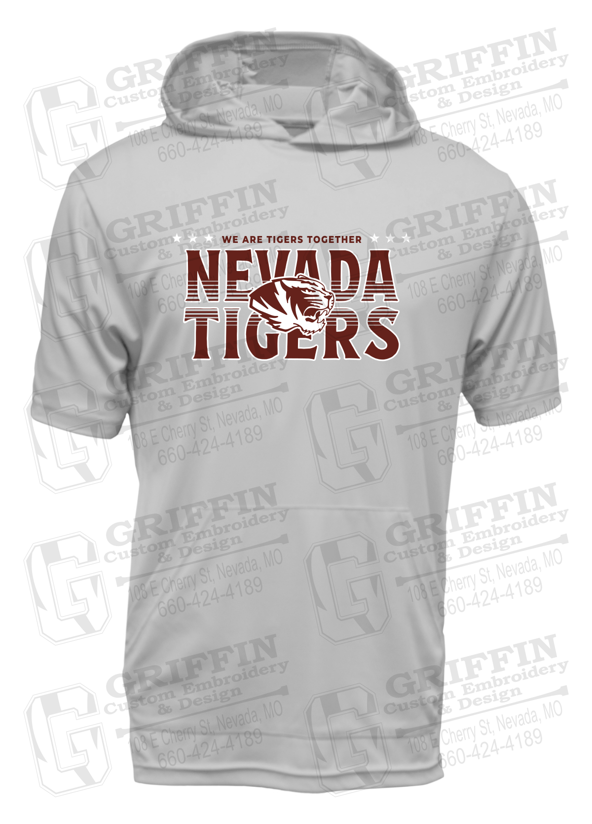 Dry-Fit Short Sleeve T-Shirt Hoodie - Basketball - Nevada Tigers 26-M