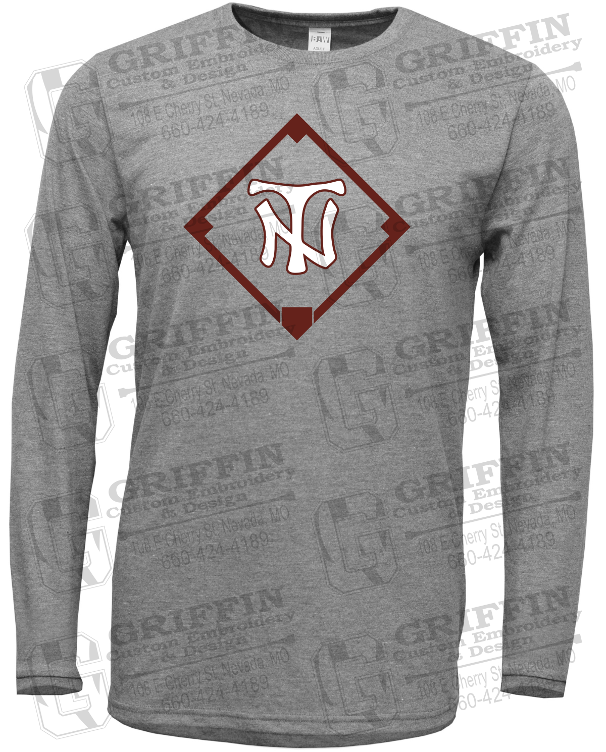 Soft-Tek Long Sleeve T-Shirt - Baseball - Nevada Tigers 26-P