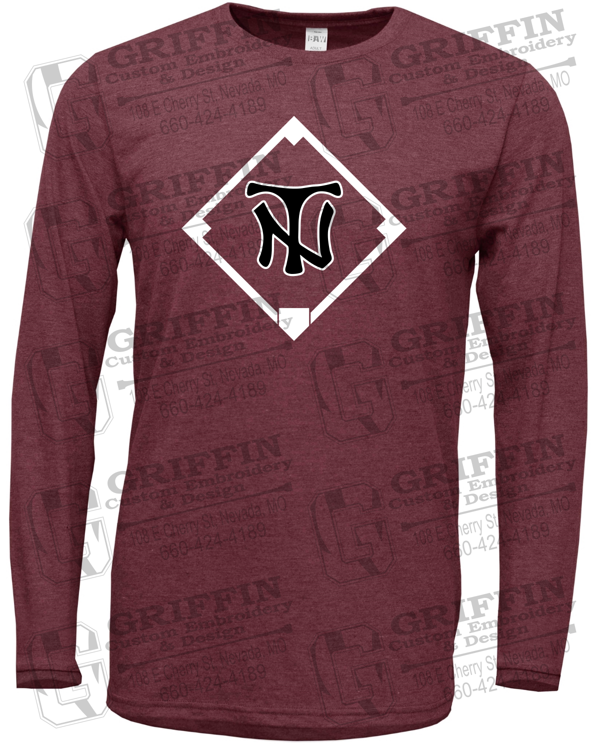 Soft-Tek Long Sleeve T-Shirt - Baseball - Nevada Tigers 26-P