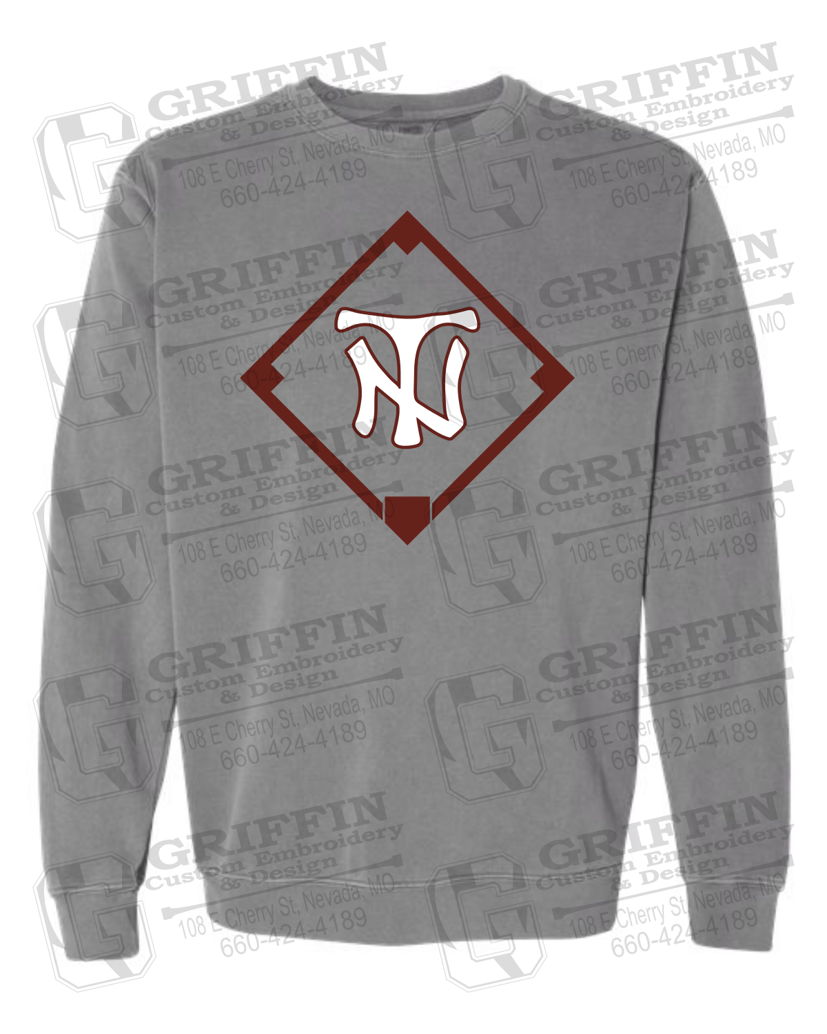 Comfort Colors Crewneck Sweatshirt - Baseball - Nevada Tigers 26-P