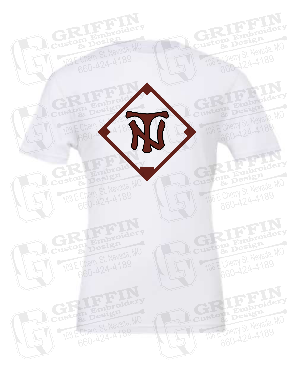 Cotton Short Sleeve T-Shirt - Baseball - Nevada Tigers 26-P