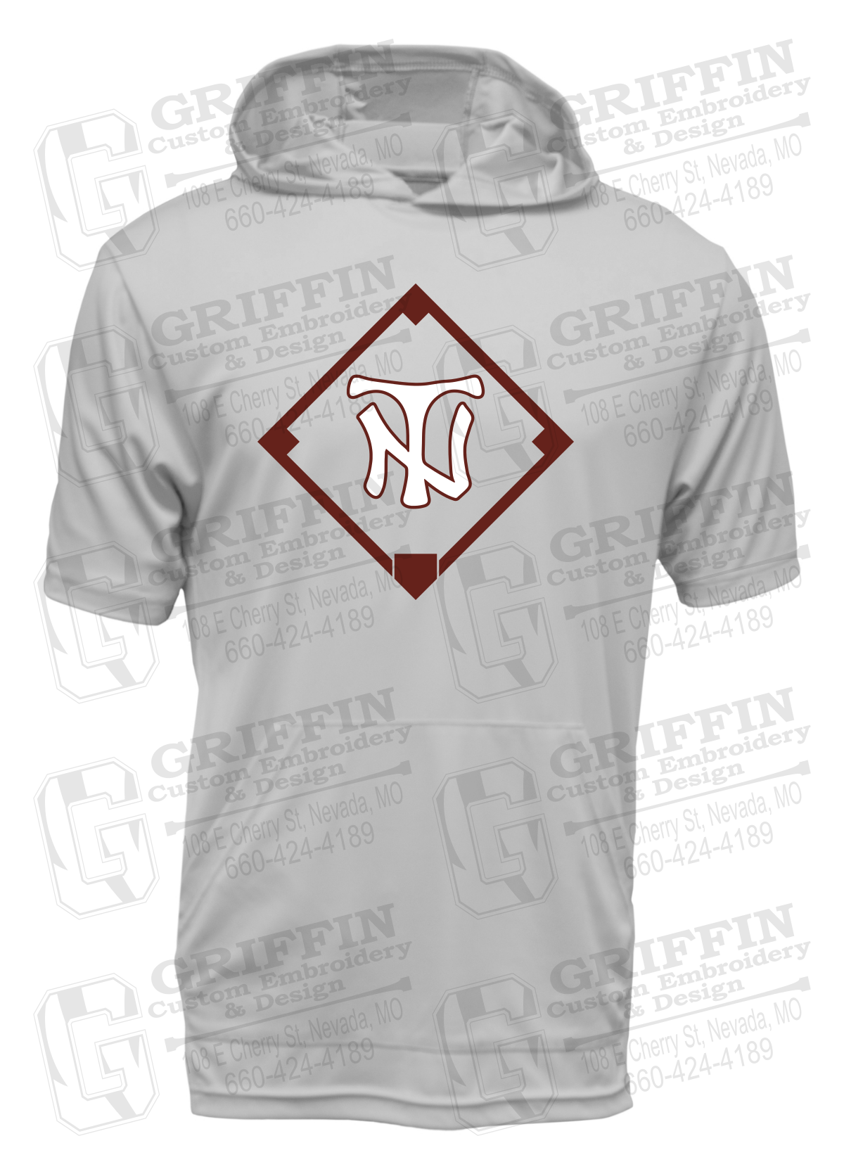 Dry-Fit Short Sleeve T-Shirt Hoodie - Baseball - Nevada Tigers 26-P