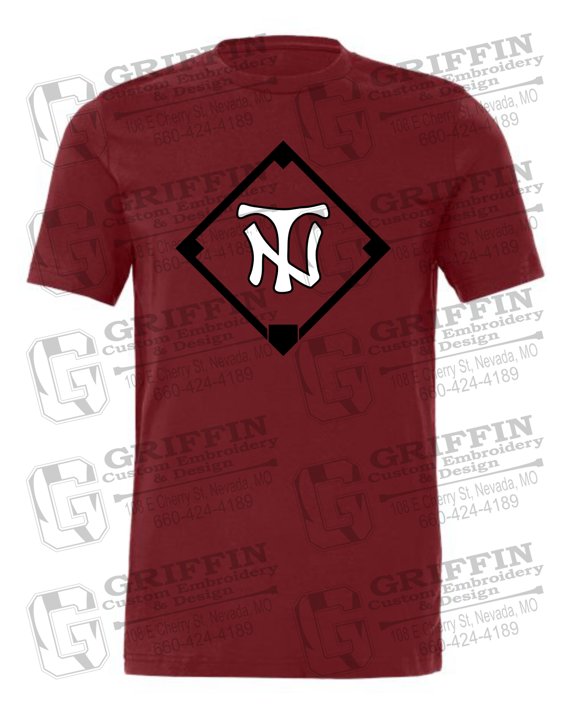 Cotton Short Sleeve T-Shirt - Baseball - Nevada Tigers 26-P