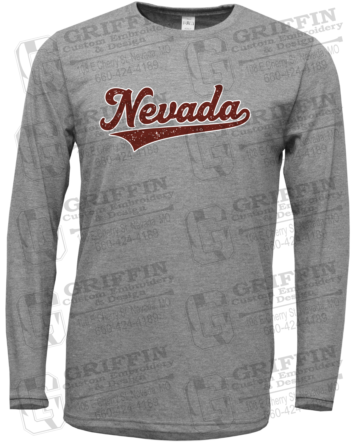 Soft-Tek Long Sleeve T-Shirt - Baseball - Nevada Tigers 26-Q