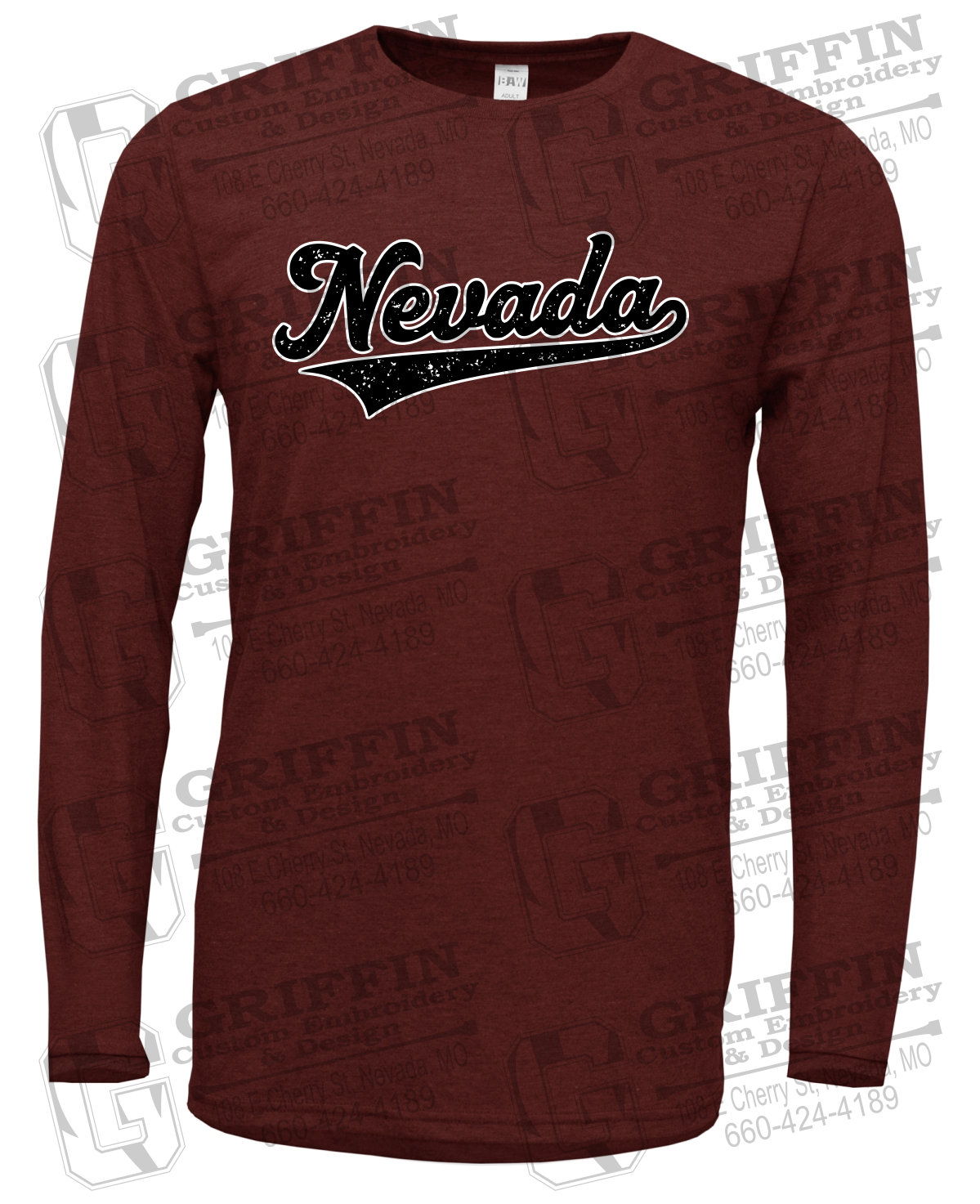 Soft-Tek Long Sleeve T-Shirt - Baseball - Nevada Tigers 26-Q