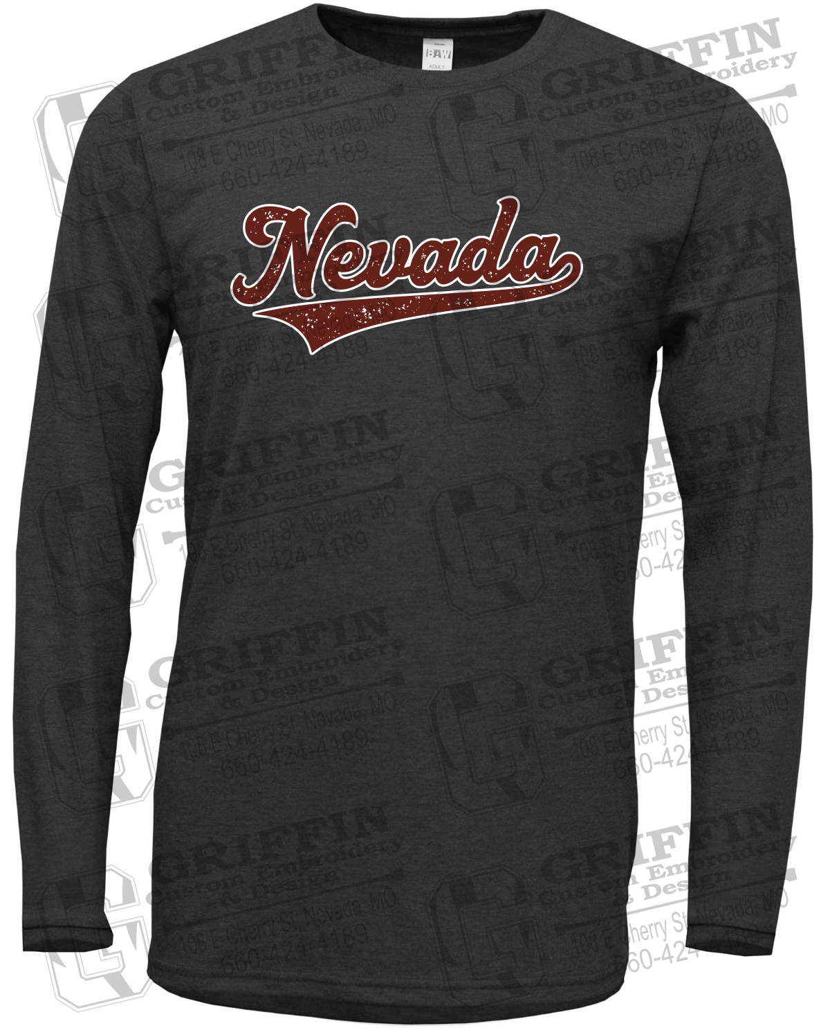 Soft-Tek Long Sleeve T-Shirt - Baseball - Nevada Tigers 26-Q