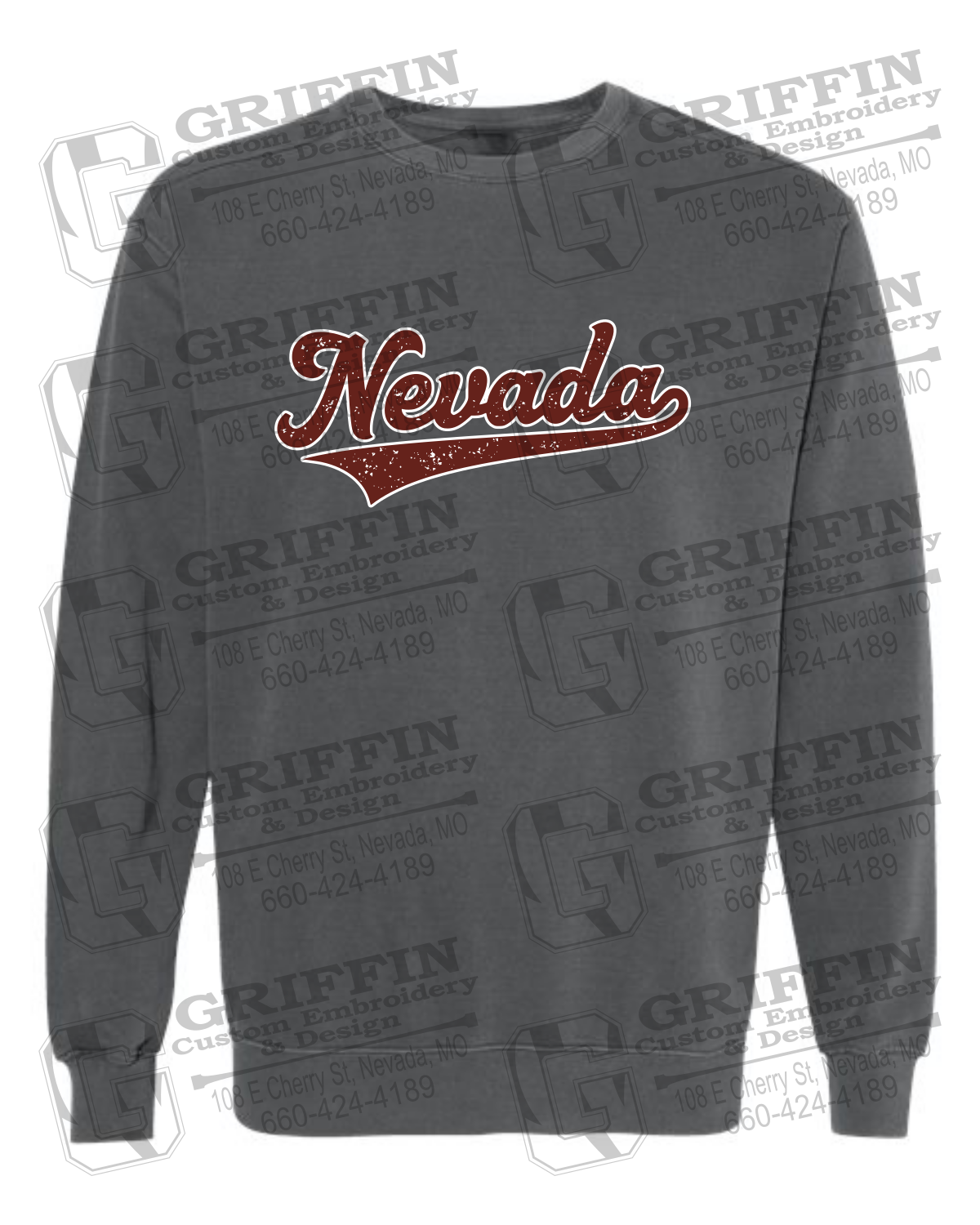 Comfort Colors Crewneck Sweatshirt - Baseball - Nevada Tigers 26-Q
