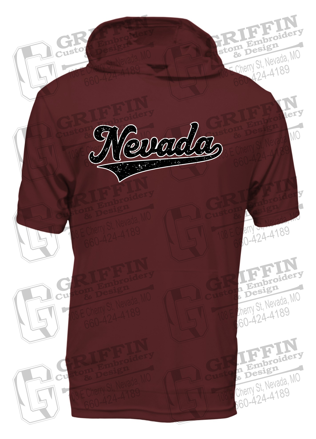 Dry-Fit Short Sleeve T-Shirt Hoodie - Baseball - Nevada Tigers 26-Q