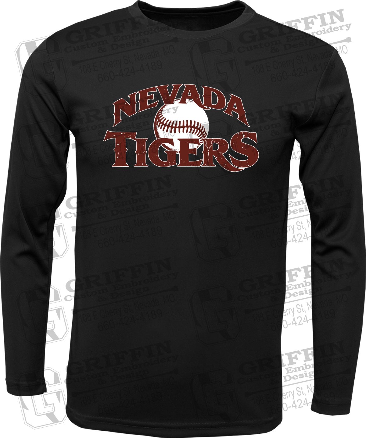 Toddler Dry-Fit Long Sleeve T-Shirt - Baseball - Nevada Tigers 26-R