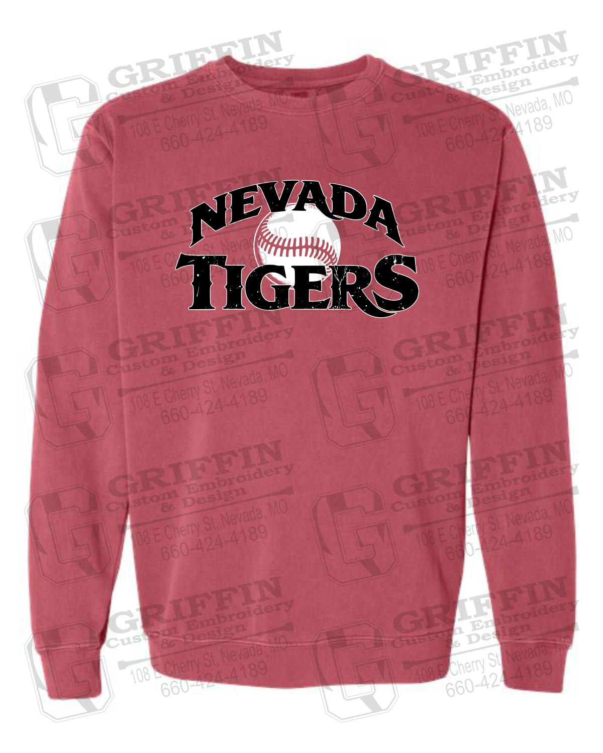 Comfort Colors Crewneck Sweatshirt - Baseball - Nevada Tigers 26-R