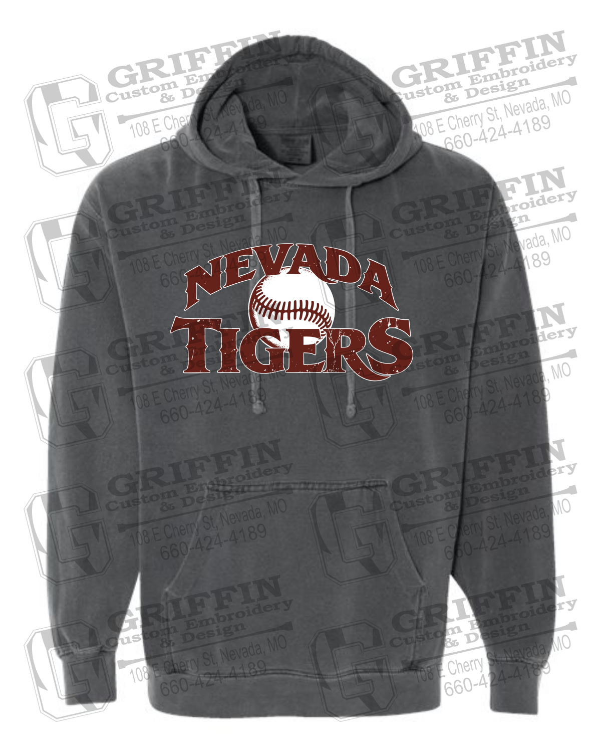 Comfort Colors Hoodie - Baseball - Nevada Tigers 26-R
