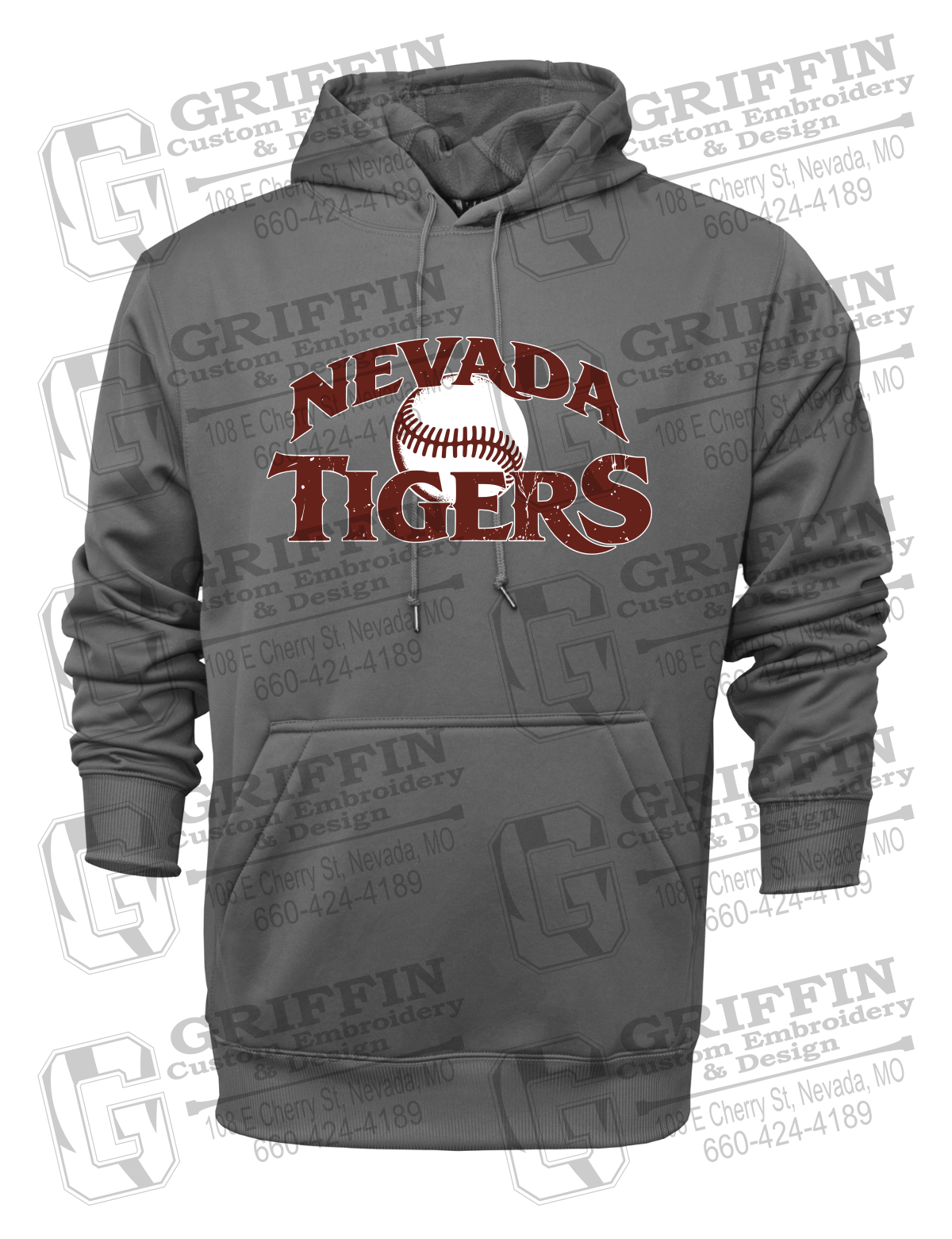 Performance Fleece Hoodie - Baseball - Nevada Tigers 26-R