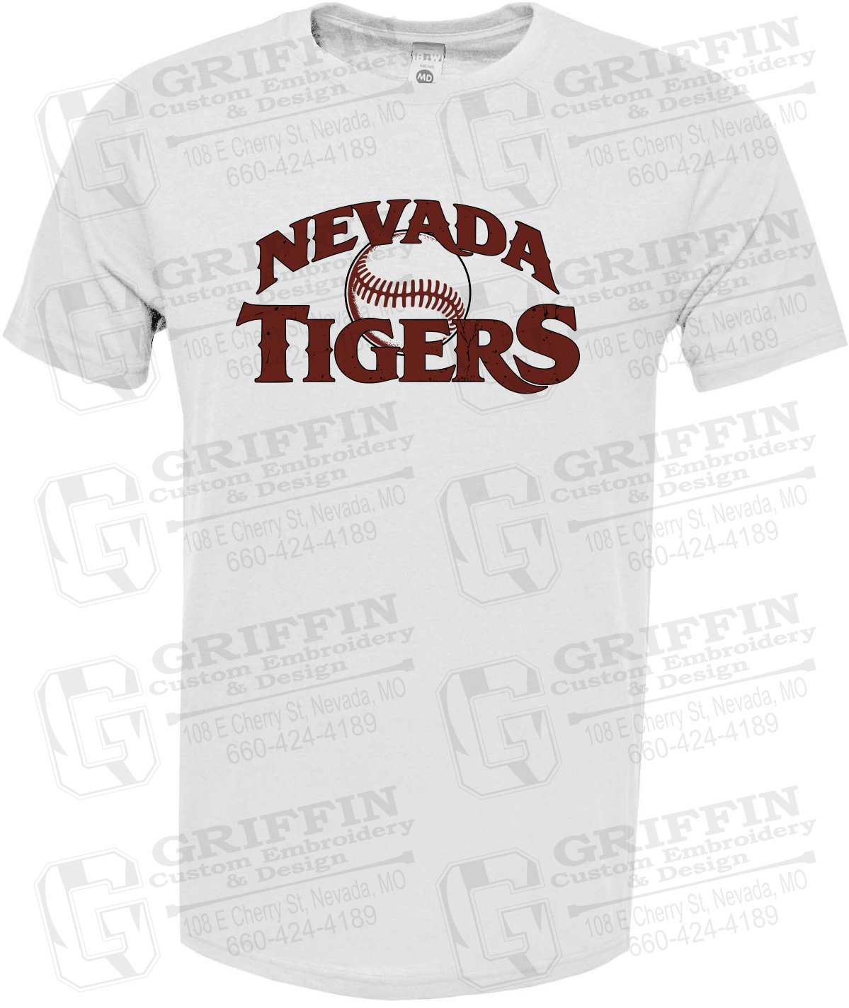 Soft-Tek Short Sleeve T-Shirt - Baseball - Nevada Tigers 26-R