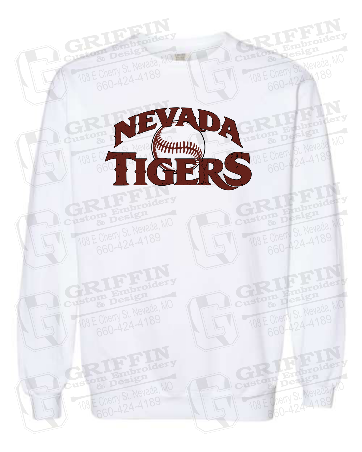 Comfort Colors Crewneck Sweatshirt - Baseball - Nevada Tigers 26-R