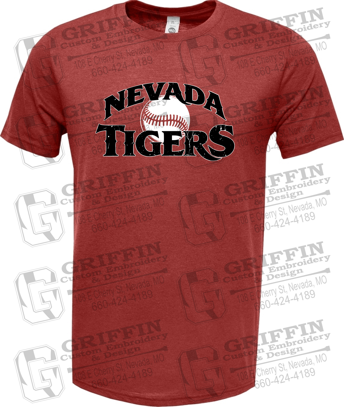 Soft-Tek Short Sleeve T-Shirt - Baseball - Nevada Tigers 26-R
