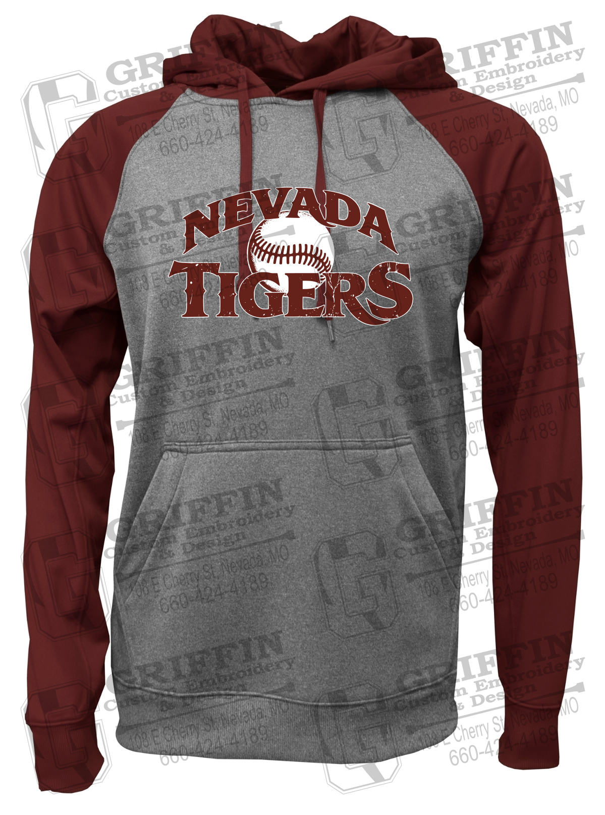 Performance Fleece Raglan Hoodie - Baseball - Nevada Tigers 26-R