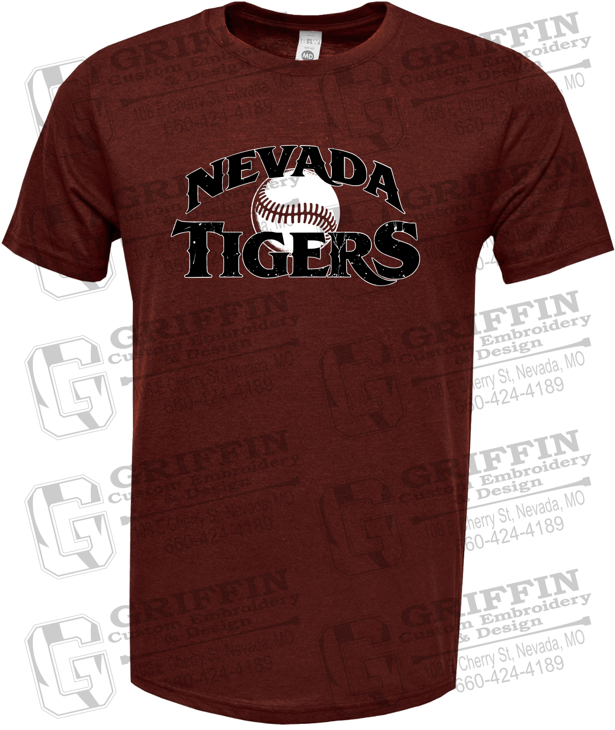 Soft-Tek Short Sleeve T-Shirt - Baseball - Nevada Tigers 26-R
