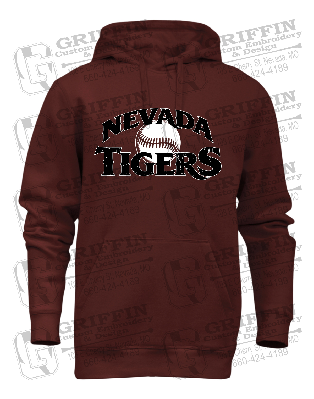Heavyweight Fleece Hoodie - Baseball - Nevada Tigers 26-R