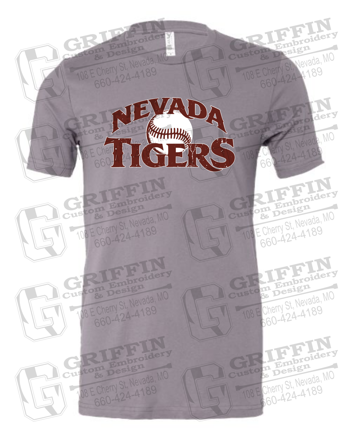 Cotton Short Sleeve T-Shirt - Baseball - Nevada Tigers 26-R
