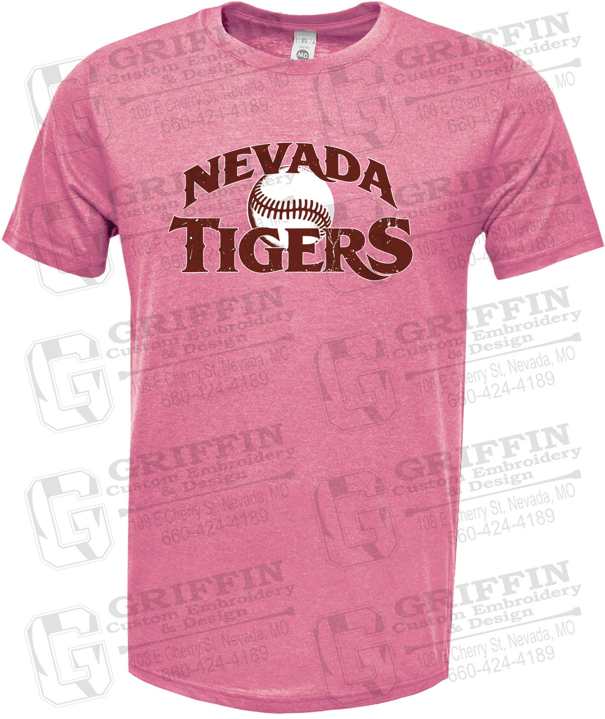 Soft-Tek Short Sleeve T-Shirt - Baseball - Nevada Tigers 26-R