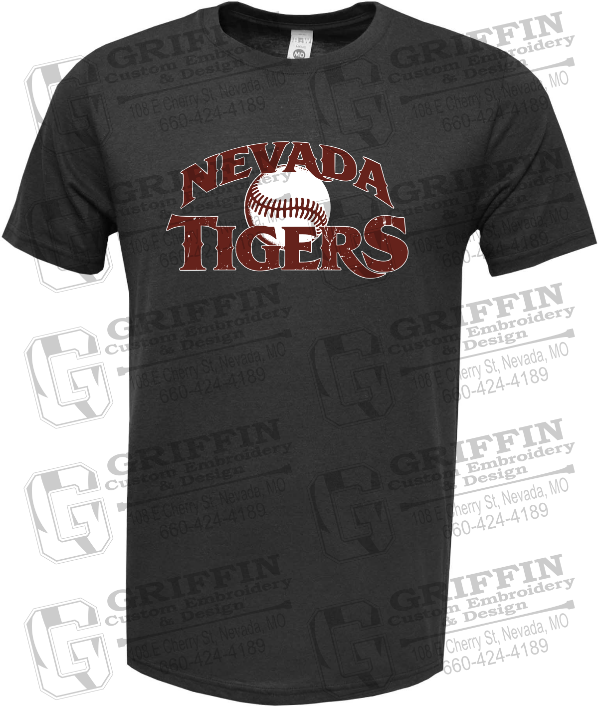 Soft-Tek Short Sleeve T-Shirt - Baseball - Nevada Tigers 26-R