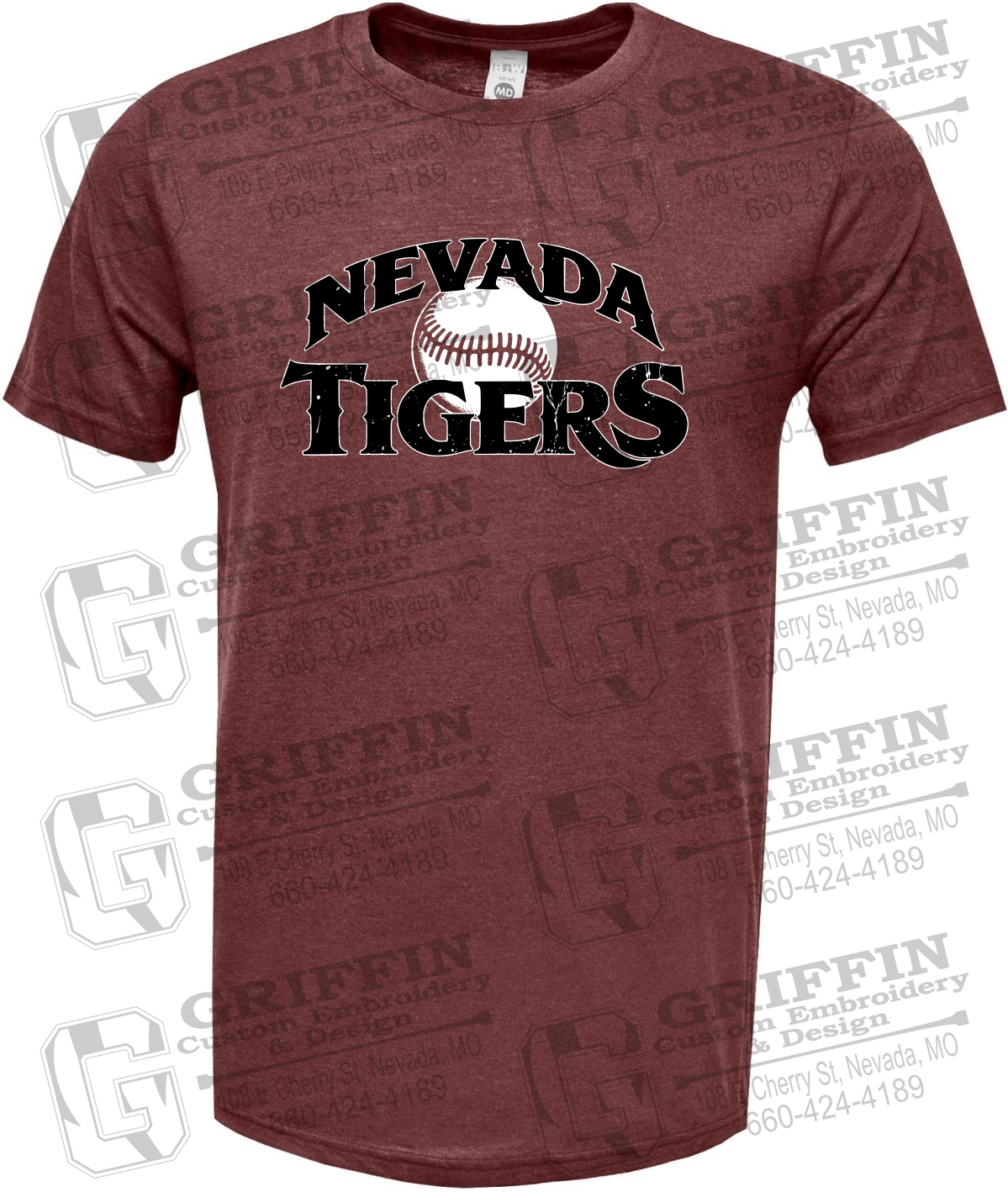Soft-Tek Short Sleeve T-Shirt - Baseball - Nevada Tigers 26-R