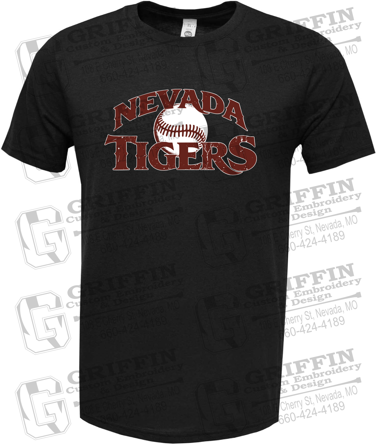 Soft-Tek Short Sleeve T-Shirt - Baseball - Nevada Tigers 26-R