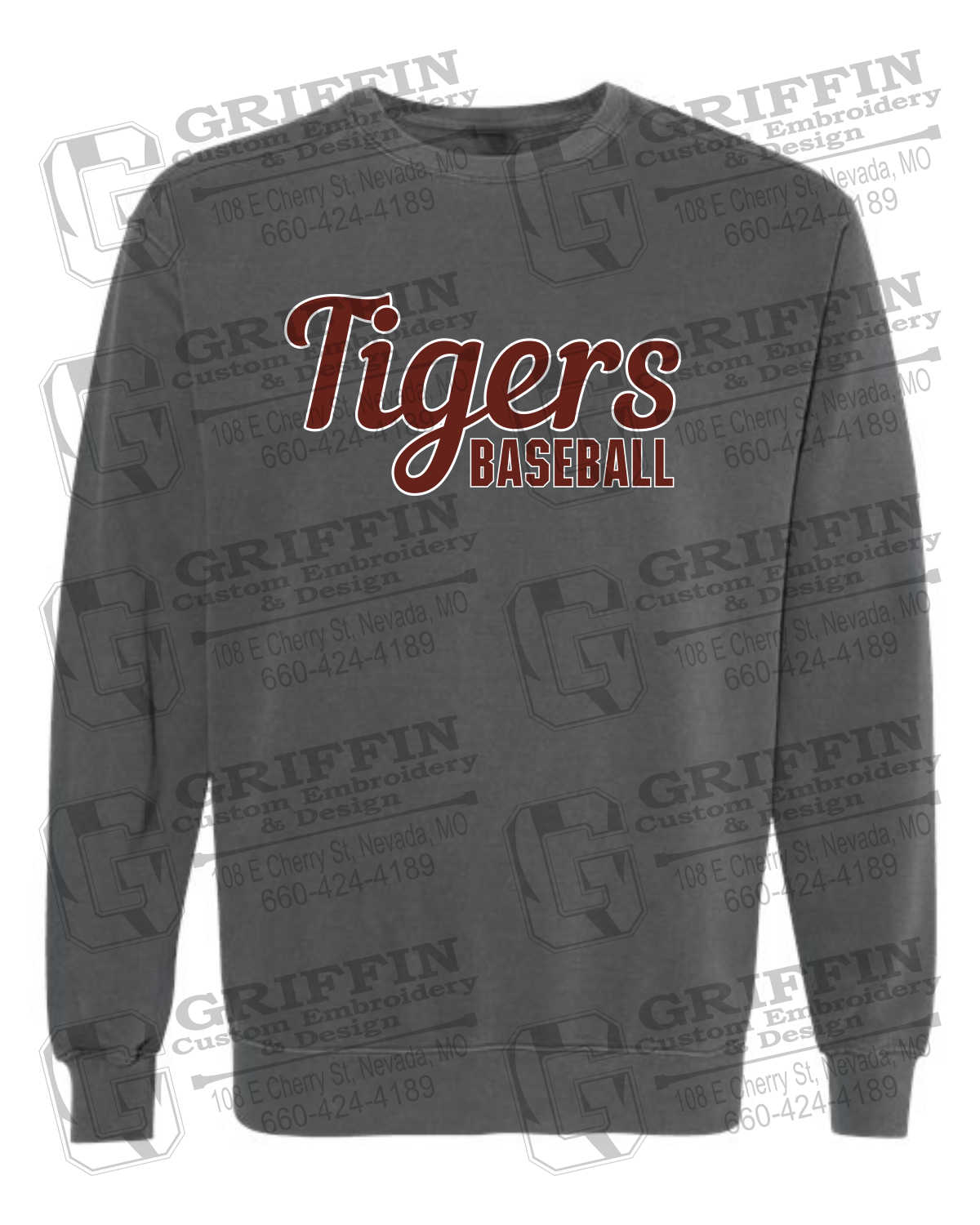Comfort Colors Crewneck Sweatshirt - Baseball - Nevada Tigers 26-S