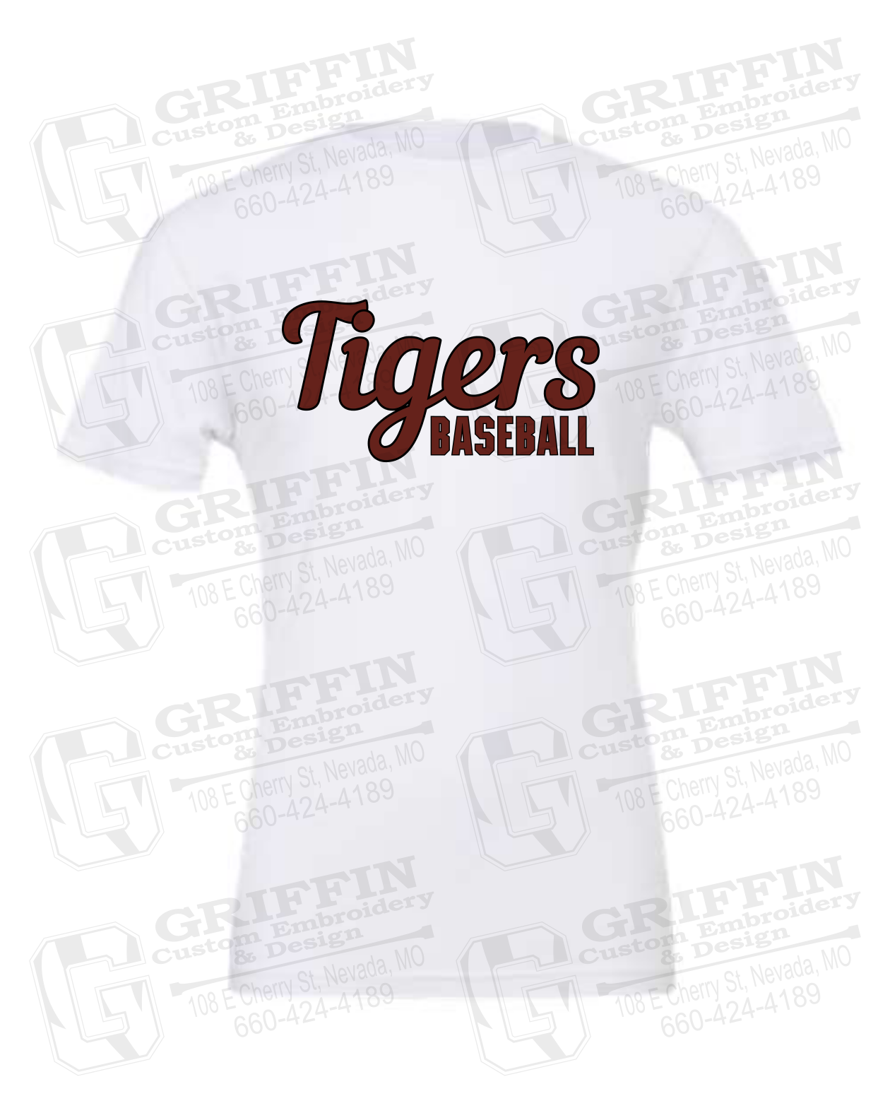 Cotton Short Sleeve T-Shirt - Baseball - Nevada Tigers 26-S