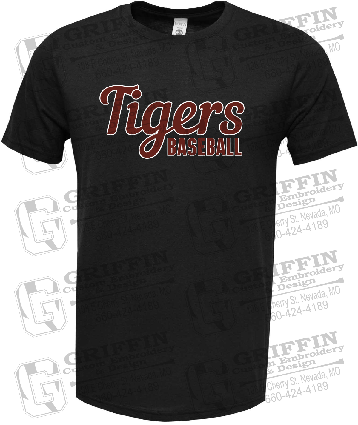 Soft-Tek Short Sleeve T-Shirt - Baseball - Nevada Tigers 26-S