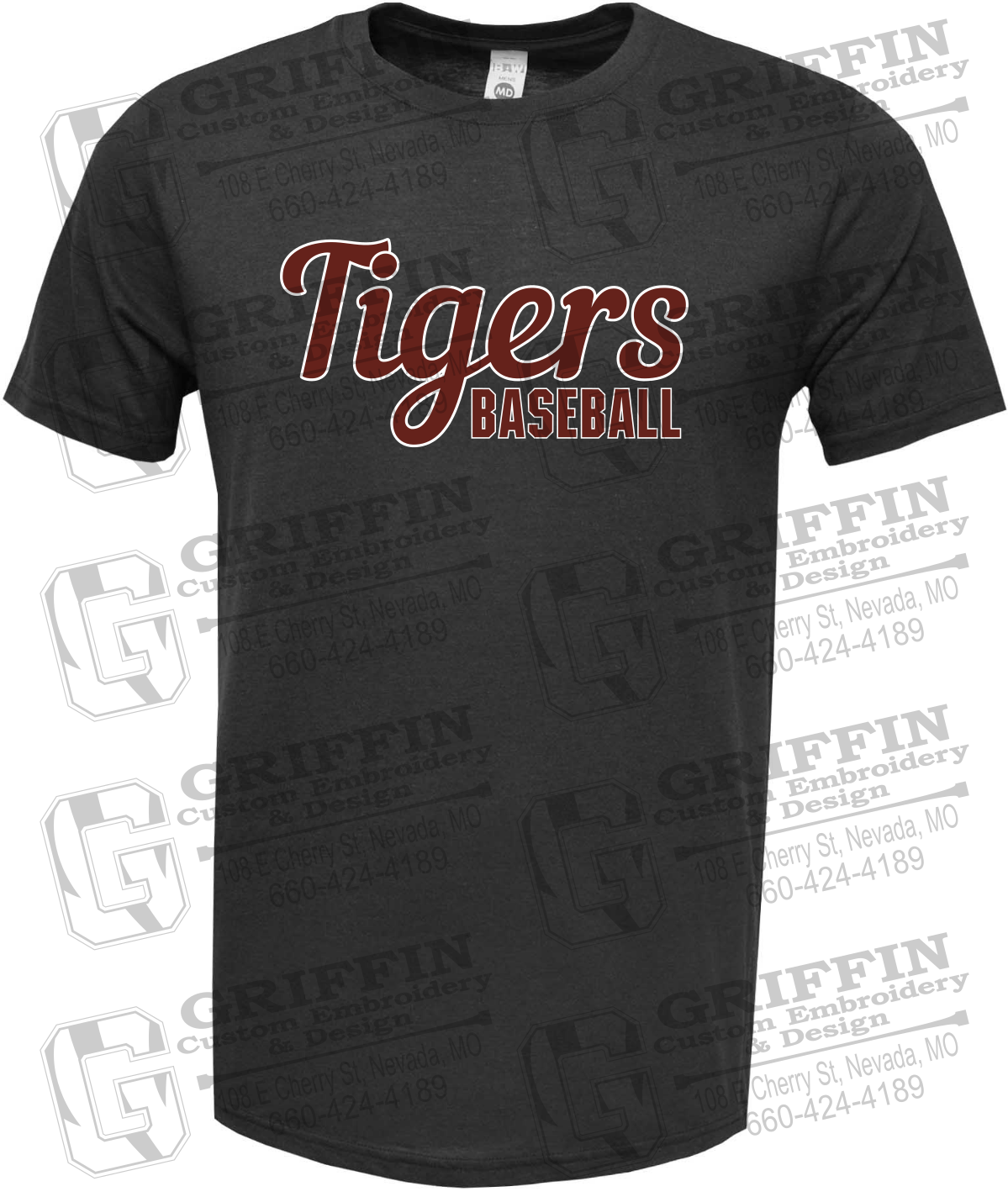 Soft-Tek Short Sleeve T-Shirt - Baseball - Nevada Tigers 26-S